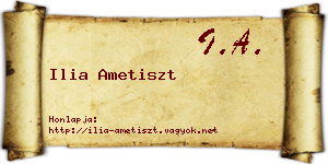 Ilia Ametiszt névjegykártya